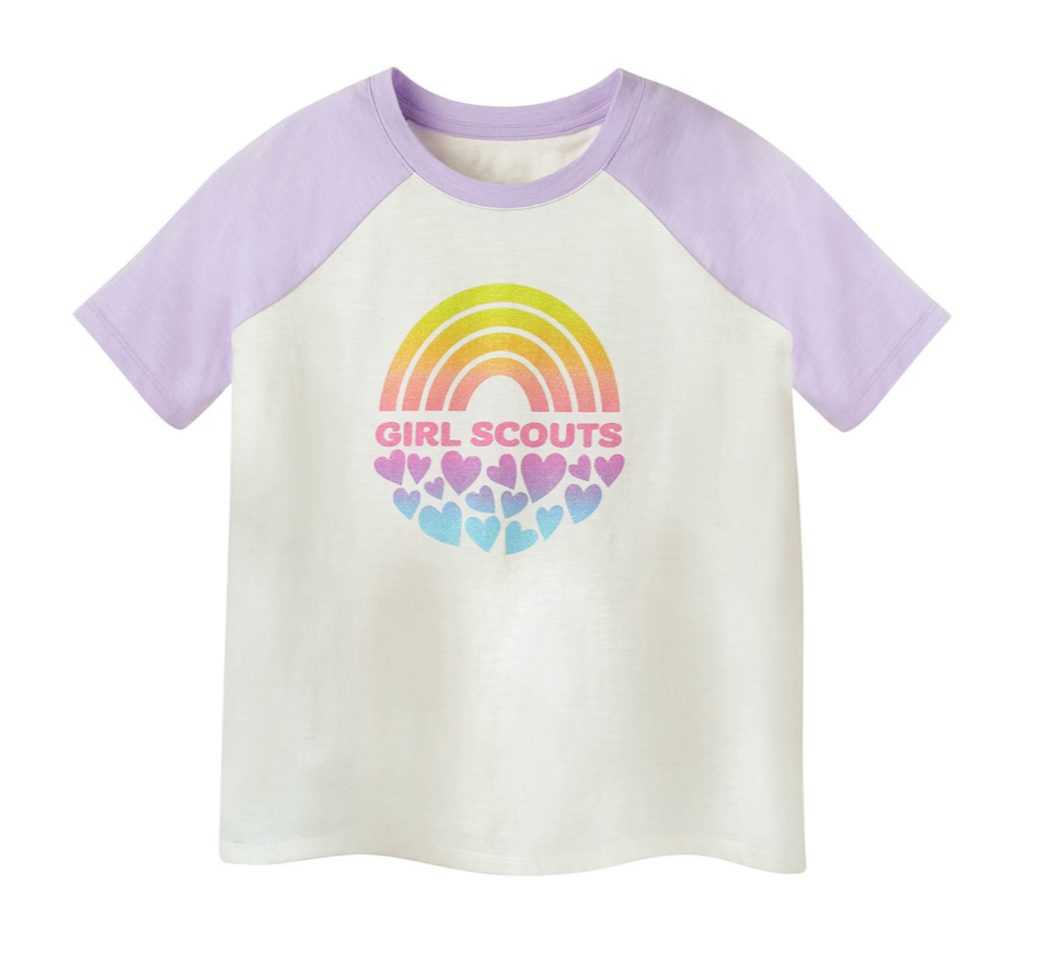 GIRLS&#39; CRYSTALLINE RAINBOW OVERSIZED T-SHIRT MD