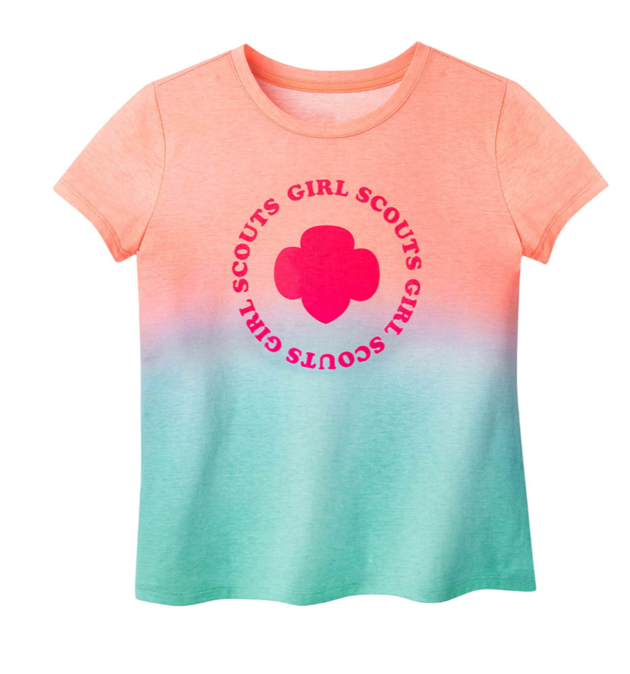 GIRLS&#39; NEON TREFOIL GRADIENT T-SHIRT LG