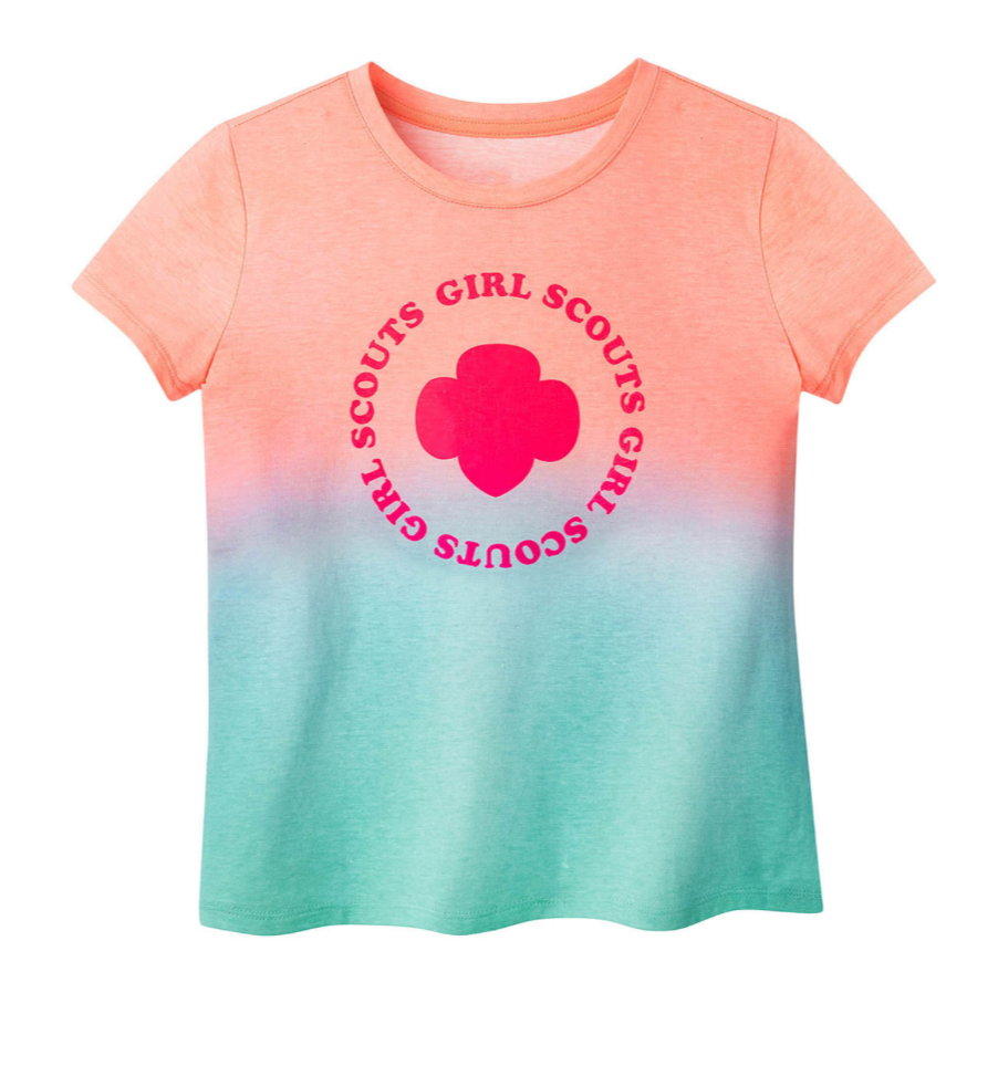 GIRLS&#39; NEON TREFOIL GRADIENT T-SHIRT MD