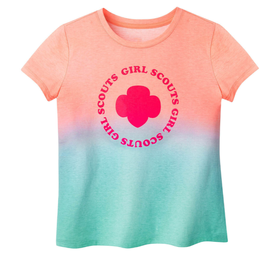 GIRLS&#39; NEON TREFOIL GRADIENT T-SHIRT SM
