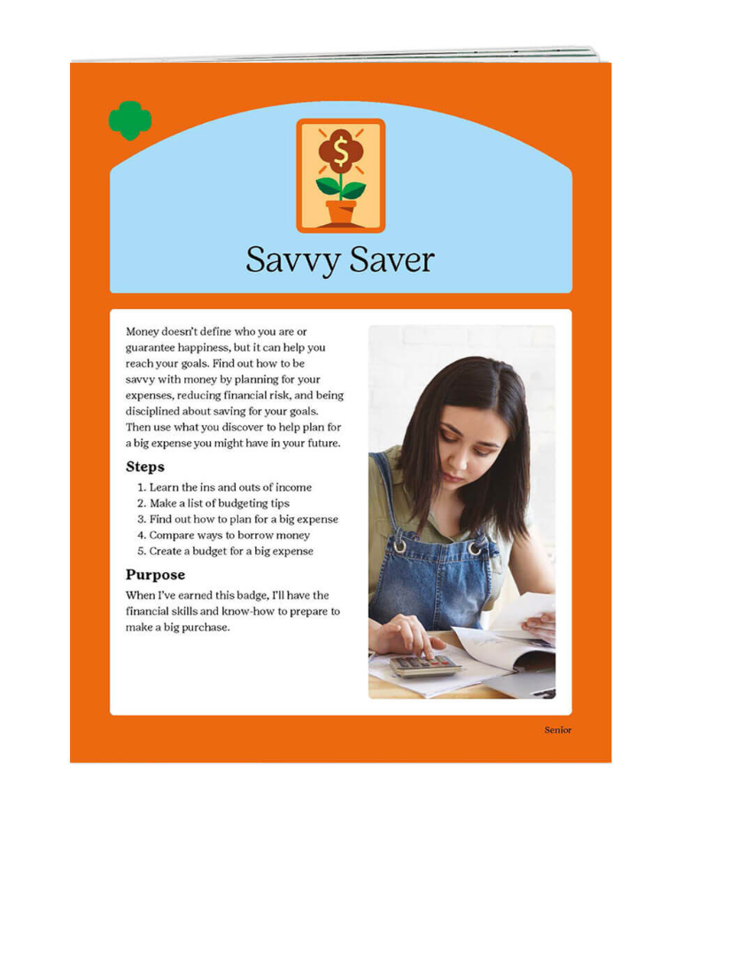 SENIOR SAVVY SAVER BADGE REQUIREMENTS