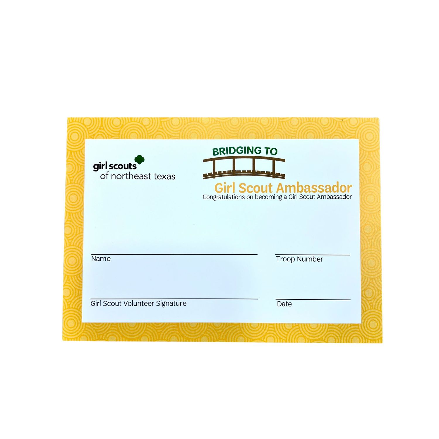 BRIDGING CERTIFICATE TO AMBASSADOR 5&quot; x 7&quot;