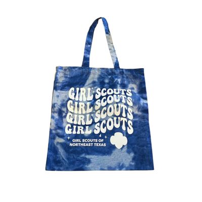 Girl Scout Wavy Font Tie Dye Tote