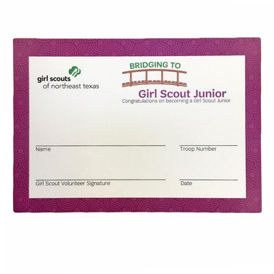 BRIDGING CERTIFICATE TO JUNIOR 5&quot; x 7&quot;