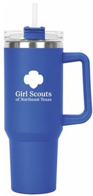 GSNETX ROYAL BLUE HIPPO MUG- 40 OZ W/ LID &amp; STRAW