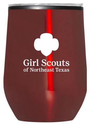 GSNETX STEMLESS TUMBLER- 12 OZ W/ LID - RED