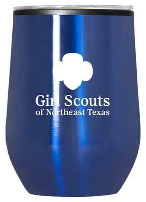 GSNETX STEMLESS TUMBLER- 12 OZ W/ LID - BLUE