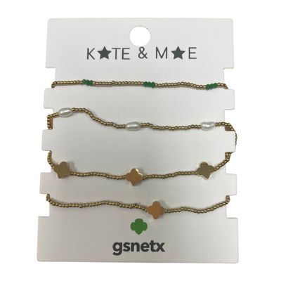 4 STACKABLE BRACELETS- GOLD