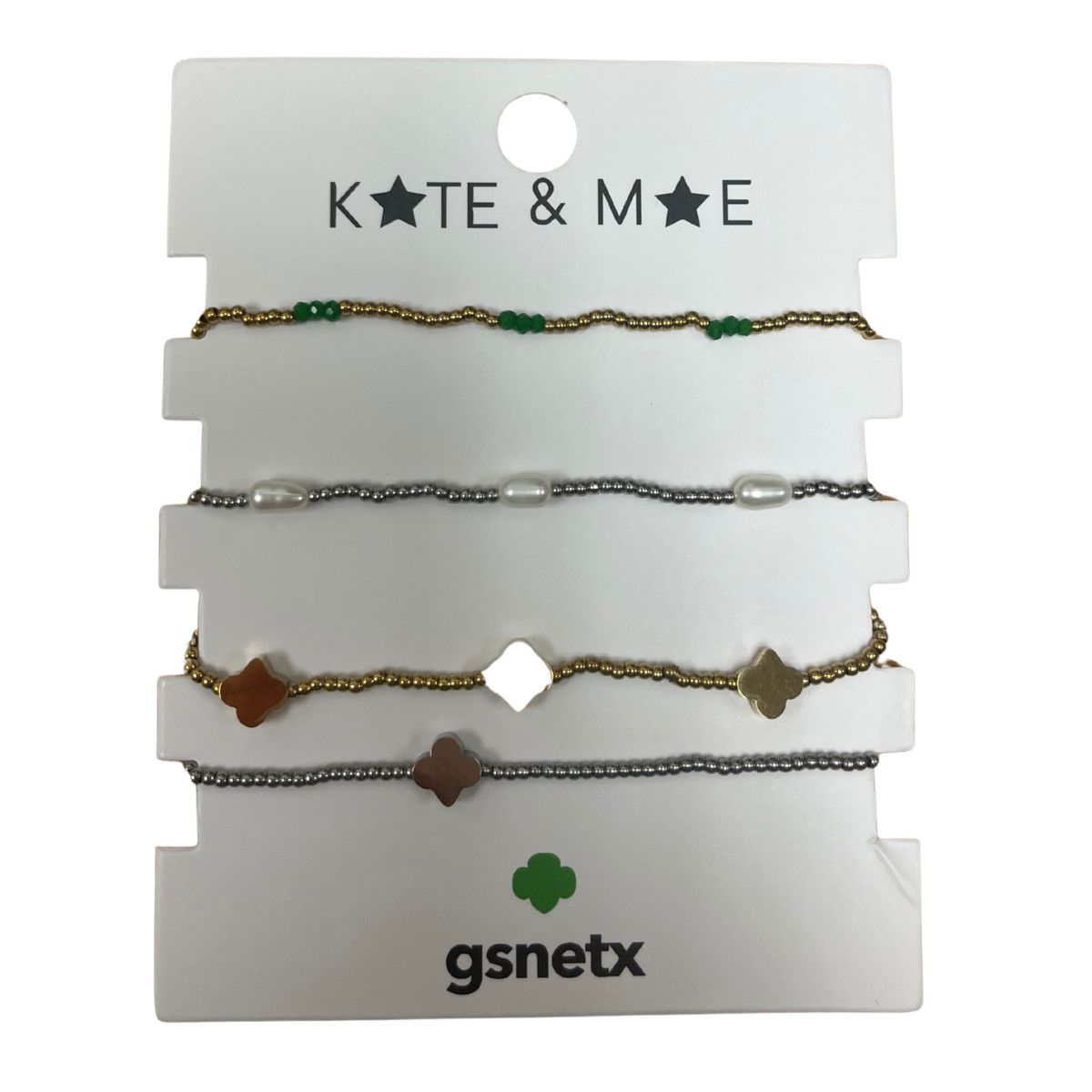 4 STACKABLE BRACELETS- MIX SILVER &amp; GOLD