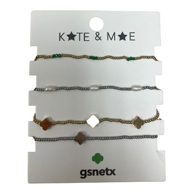 4 STACKABLE BRACELETS- MIX SILVER &amp; GOLD