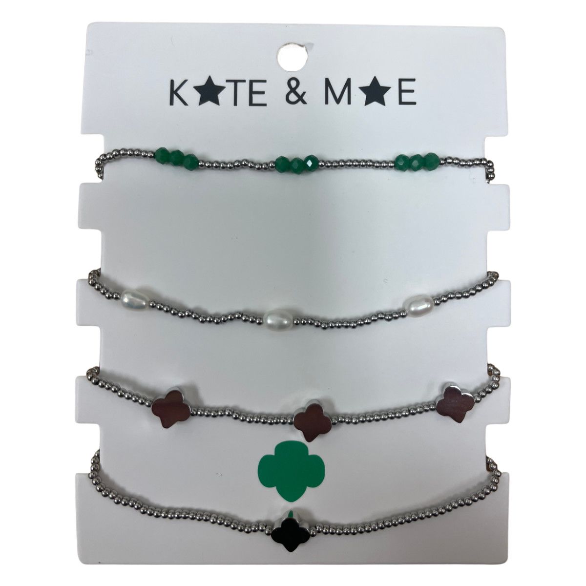 4 STACKABLE BRACELETS- SILVER