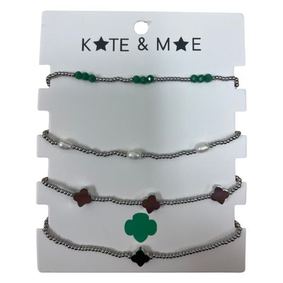 4 STACKABLE BRACELETS- SILVER