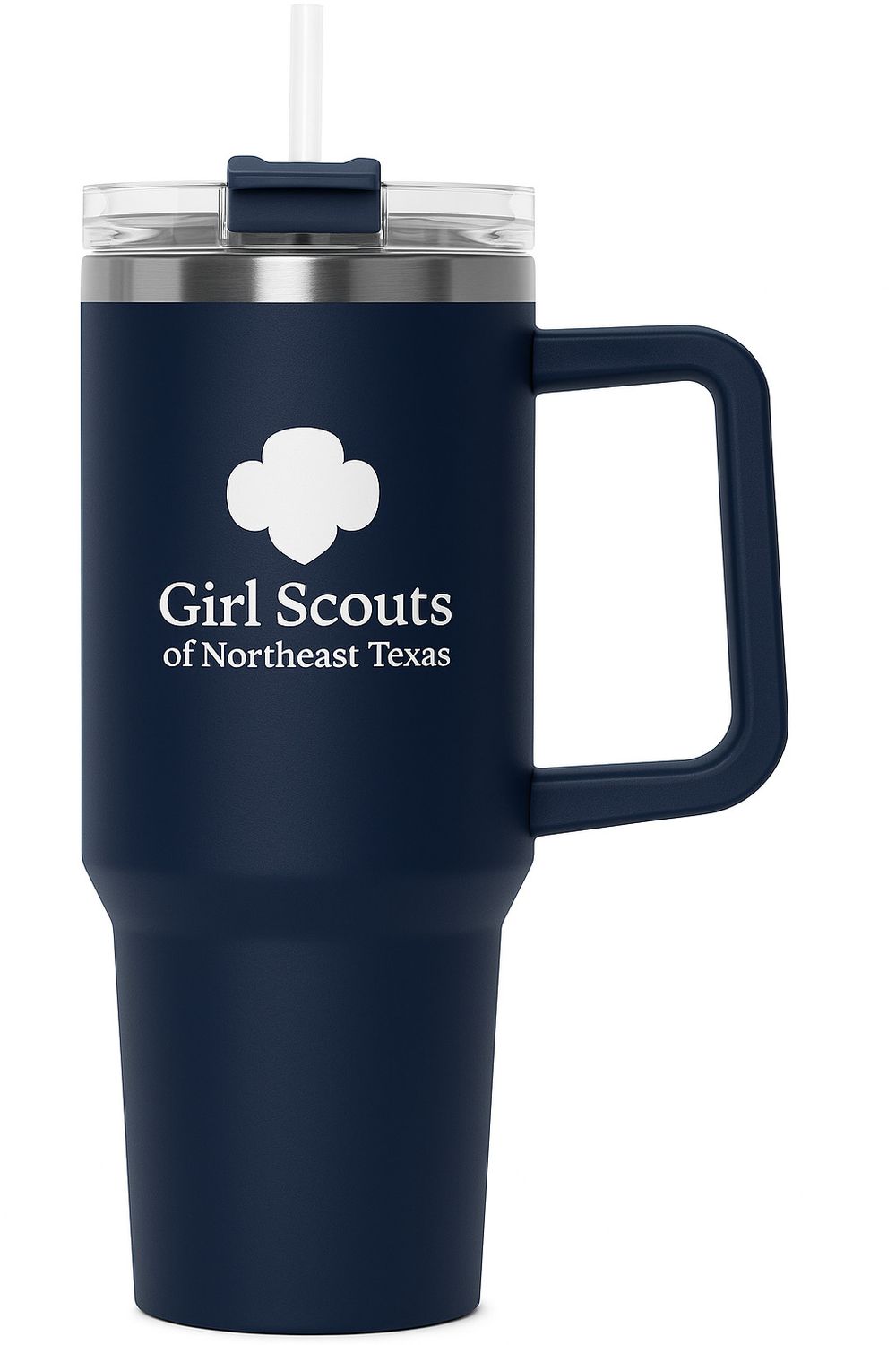 GSNETX NAVY HIPPO MUG- 40 OZ W/ LID &amp; STRAW