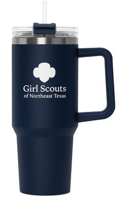 GSNETX NAVY HIPPO MUG- 40 OZ W/ LID &amp; STRAW