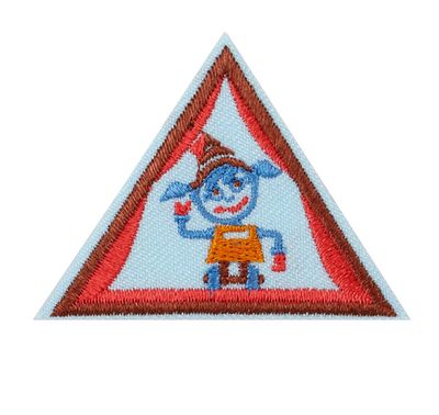 Brownie Showcasing Robots Badge