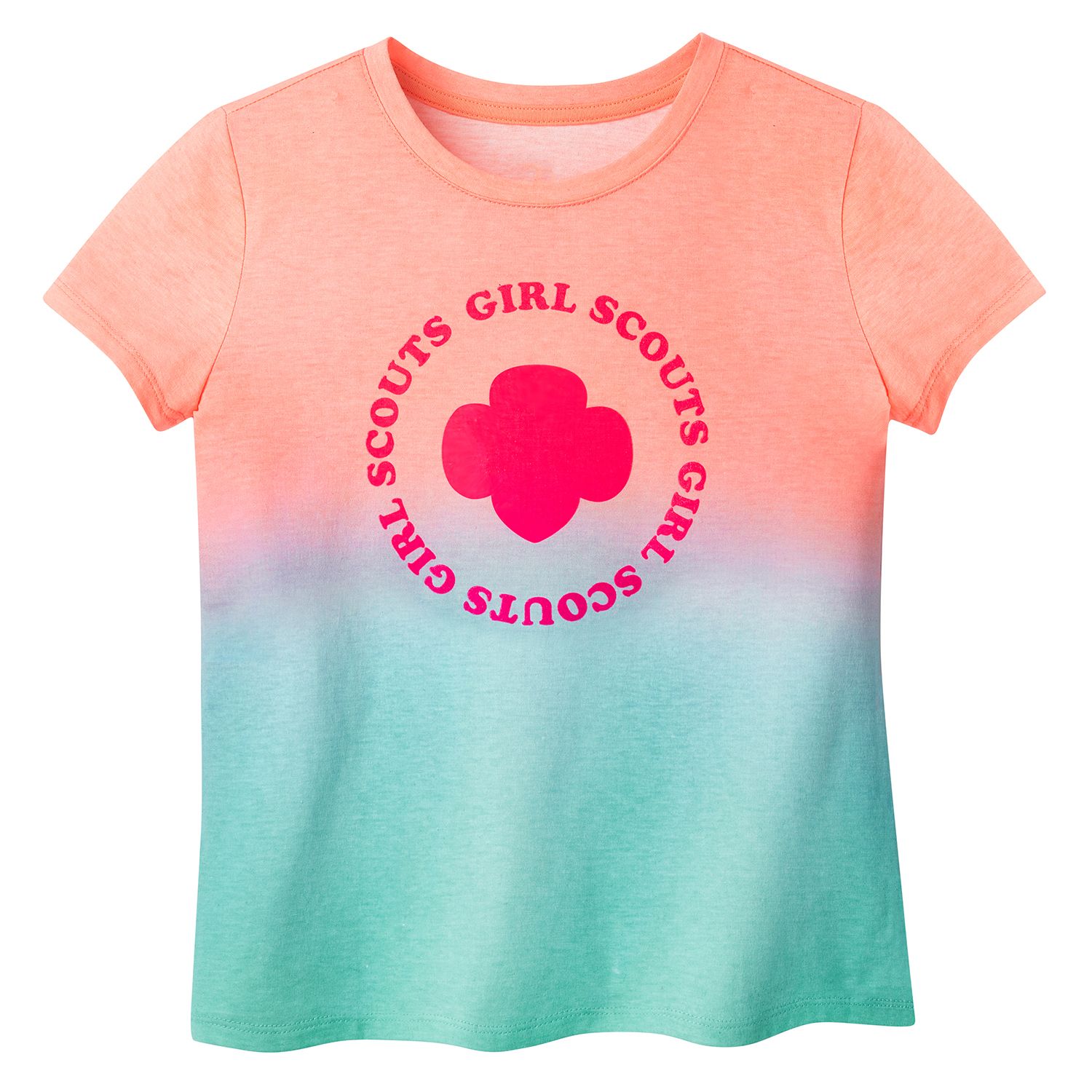 GIRLS' NEON TREFOIL GRADIENT T-SHIRT LG