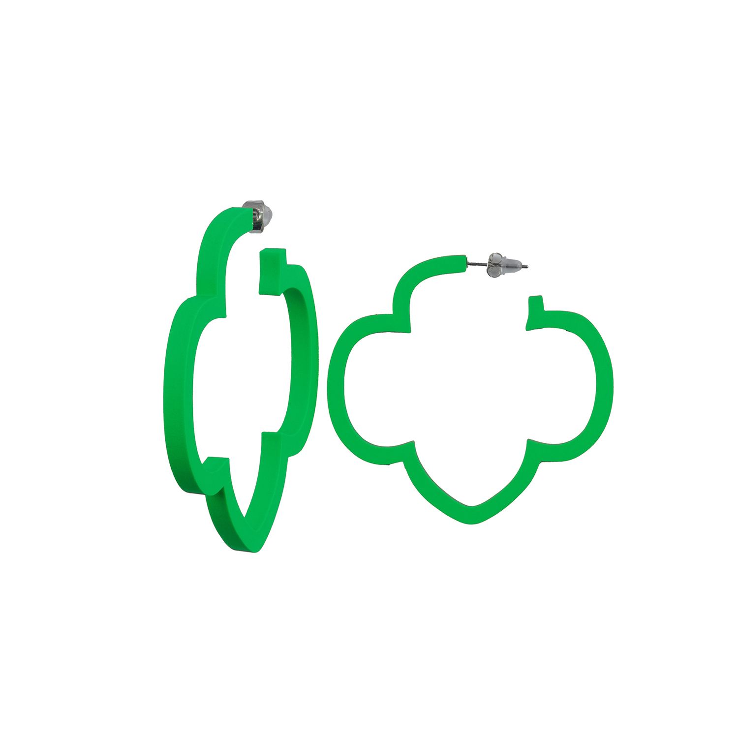 TREFOIL FUN FINDS PLASTIC HOOP EARRINGS