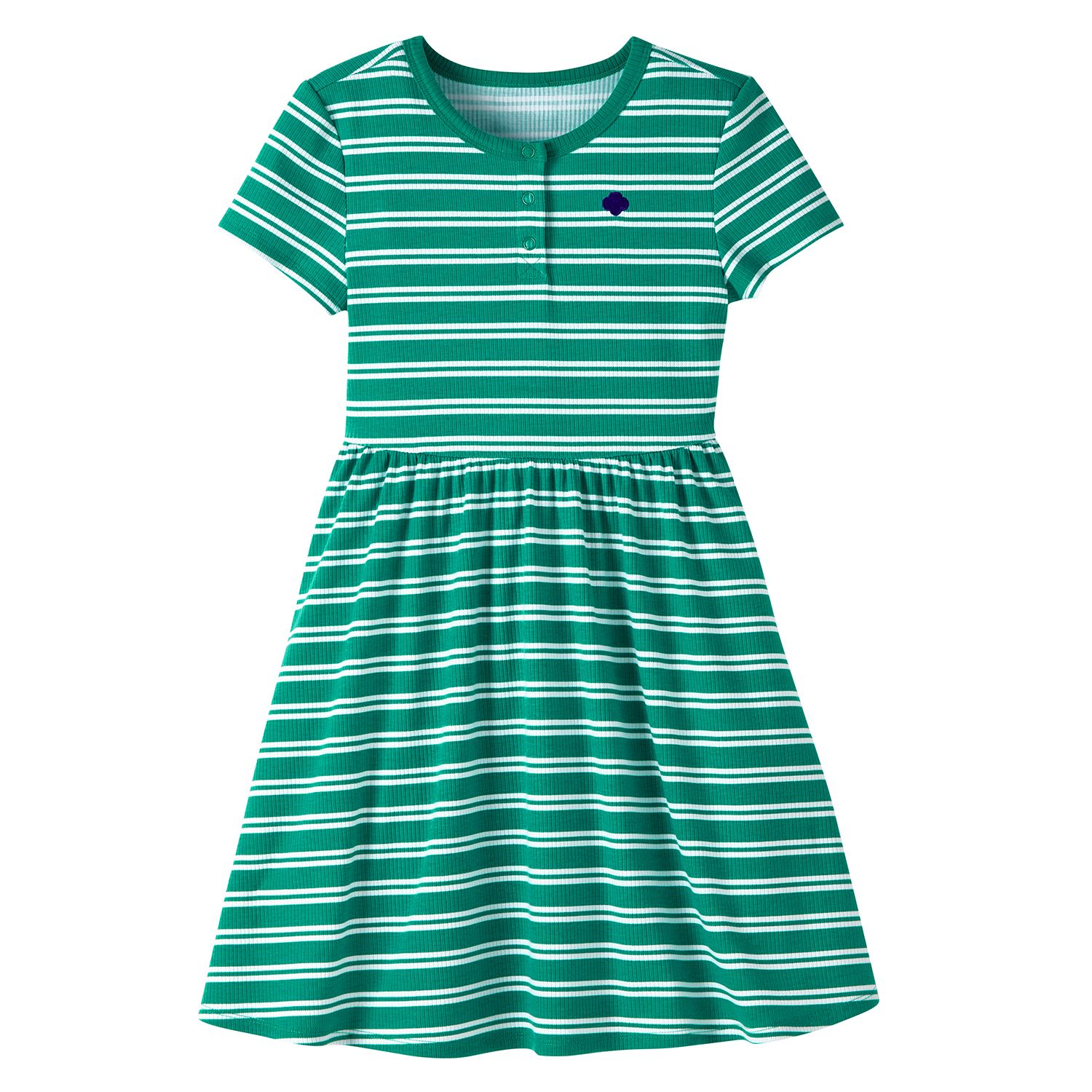 Junior Striped Henley Dress, Size: Girls S