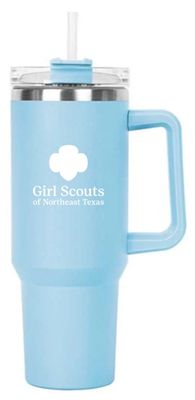 GSNETX  LIGHT BLUE HIPPO MUG- 40 OZ W/ LID &amp; STRAW