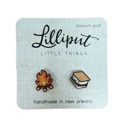 CAMPFIRE AND SMORES EARRINGS