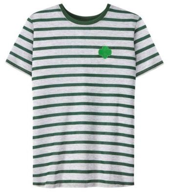 Women's Airy Striped T-Shirt Green/Gray