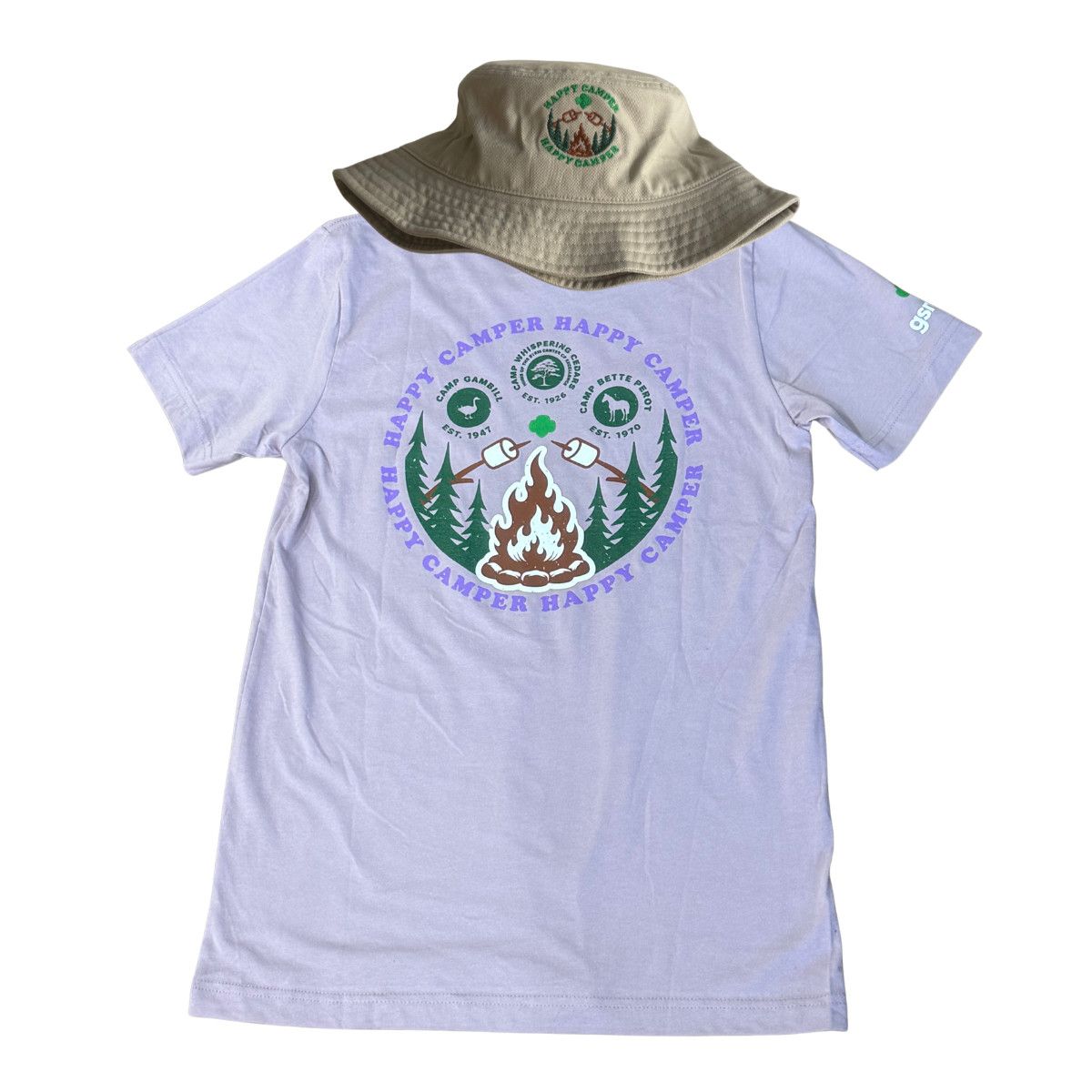 Happy Camper Tee &amp; Bucket Hat Bundle Set