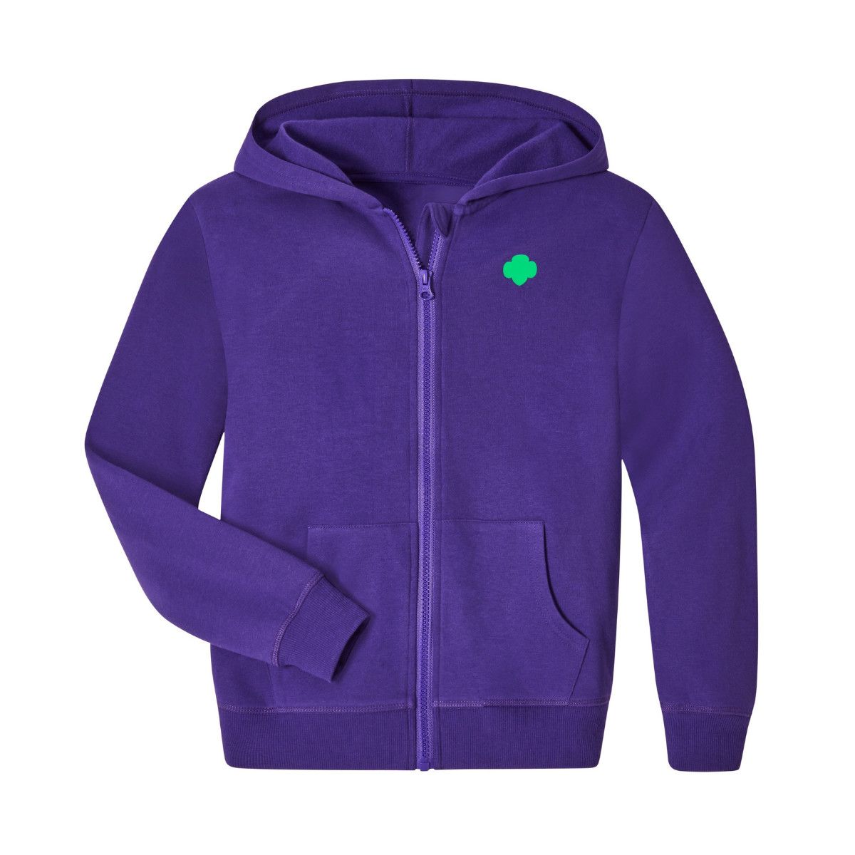 Girls' Deep Purple Zip-Up Hoodie, Size: YXS