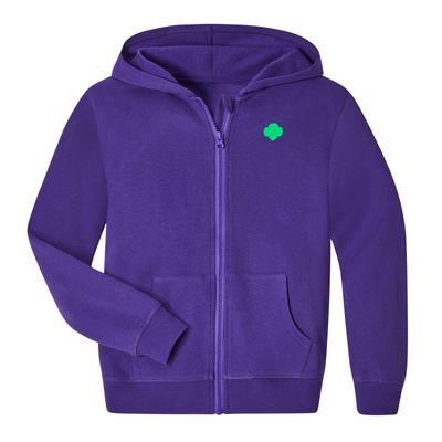 Girls' Deep Purple Zip-Up Hoodie