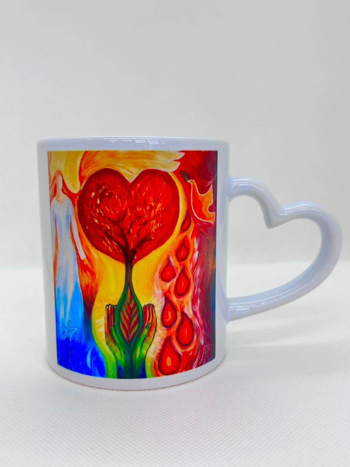 ​Tasse mit Herzhenkel – Motiv "Liebe" - Set mit 2 Tassen