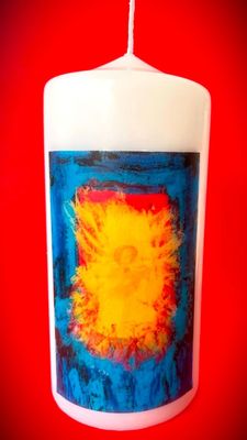 Kerze 15 cm mit Motiv Kerze 15 cm mit Motiv "Weihnachten"