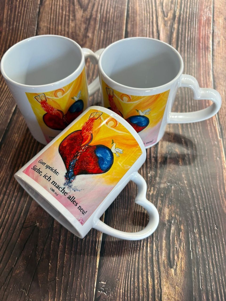 Tasse  mit Herzhenkel Jahreslosung 2026 – „Siehe, ich mache alles neu“