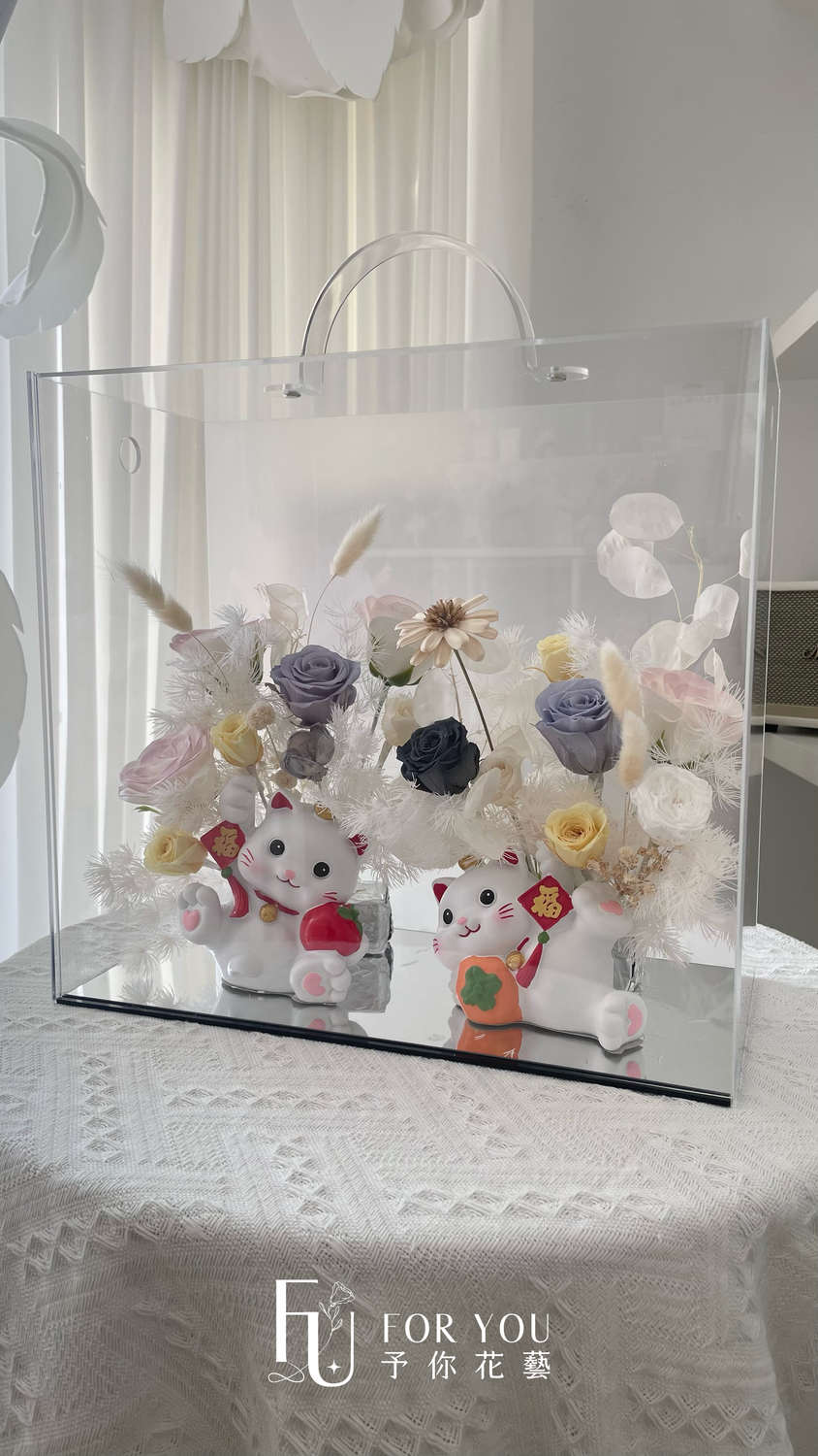 招財貓花禮