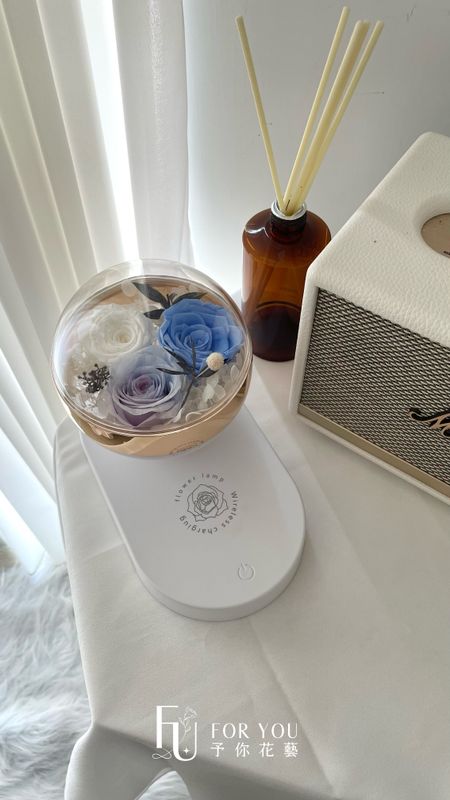 永生花夜燈（三段燈光調節）