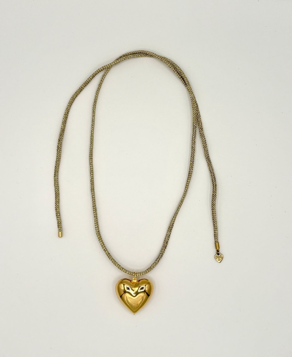 Lurex Cord Necklace with LG Puffy Heart Charm