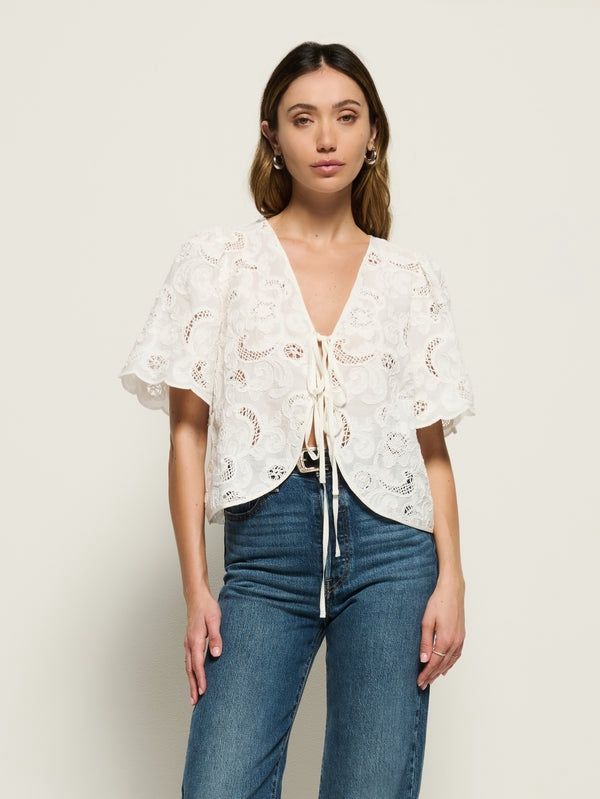 Rosalyn Tie Top WH