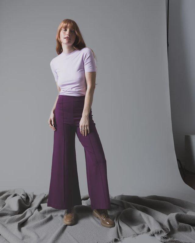 Ponte Cropped Pant Plum