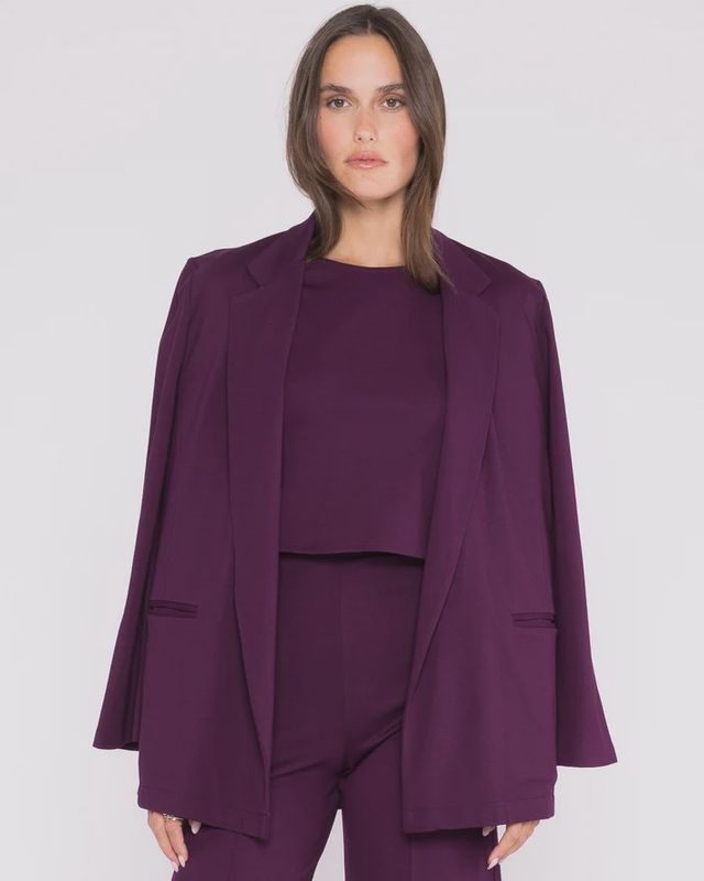 Ponte Oversize Blazer Plum