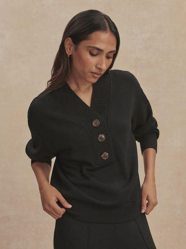 Lucine Button Front Blk