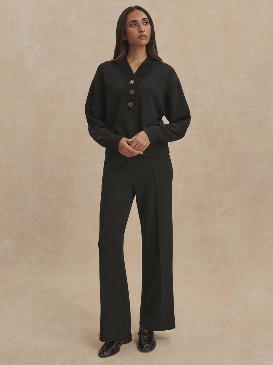 Lucine Button Front Blk