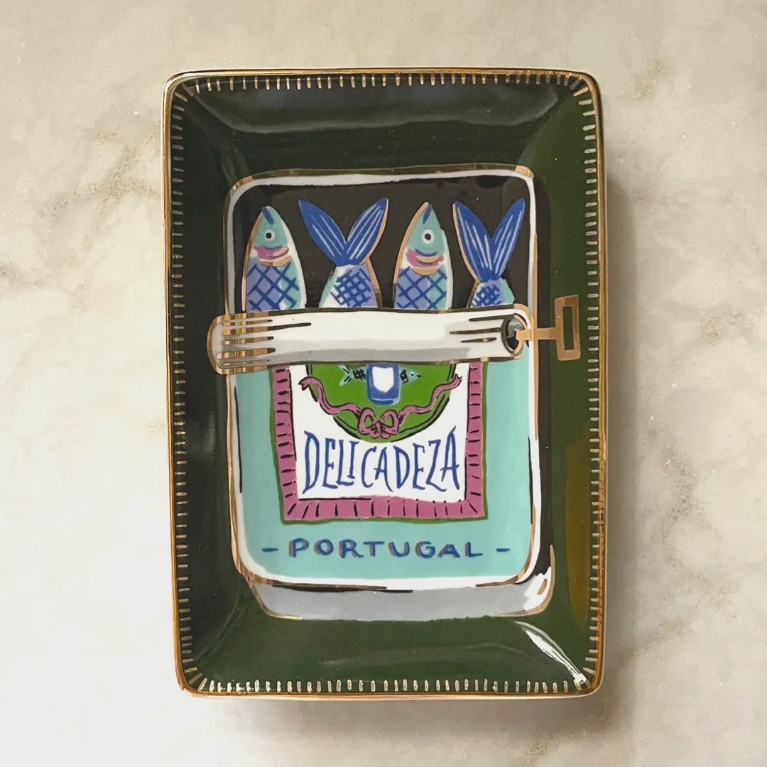 Porcelain trinket dish Sardines