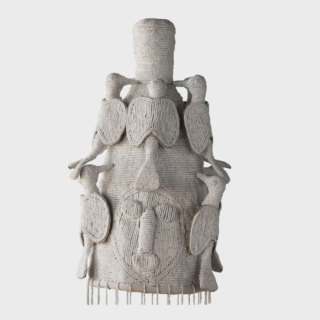 Yoruba Beaded Crown Wht