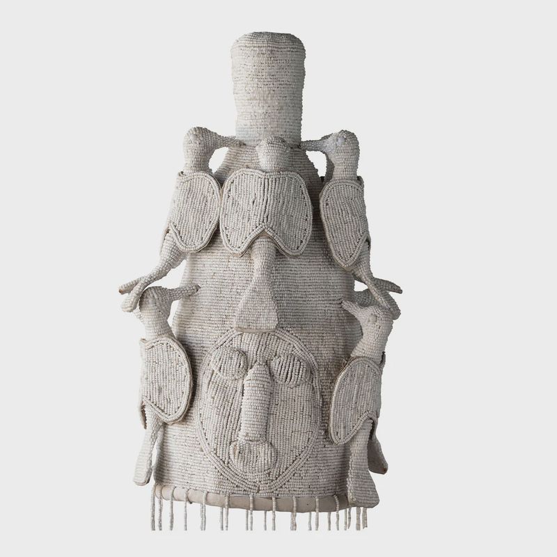 Yoruba Beaded Crown Wht