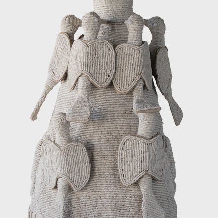Yoruba Beaded Crown Wht