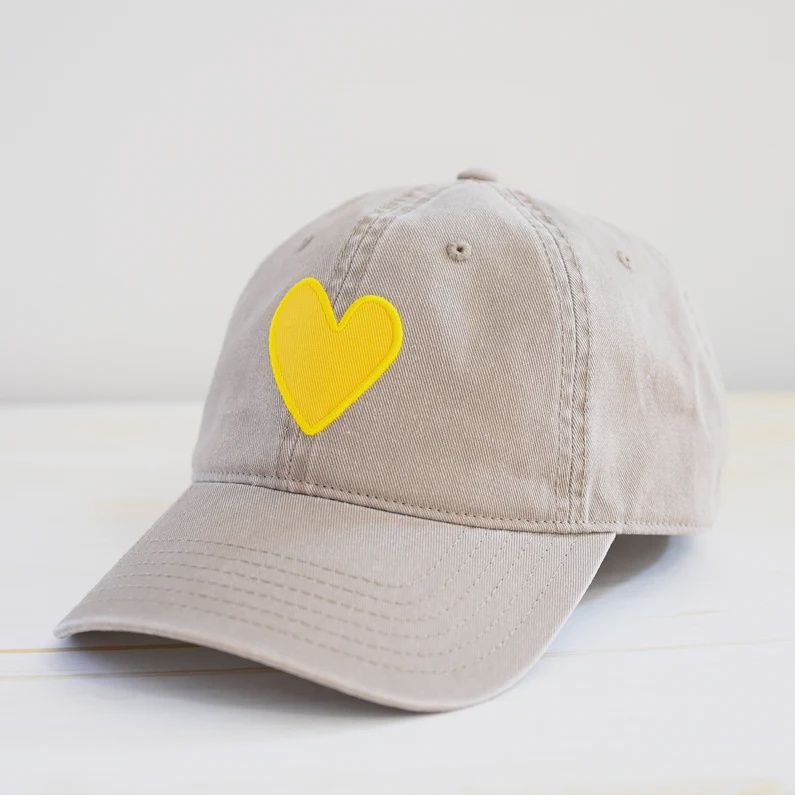 Baseball Hat Yellow Heart