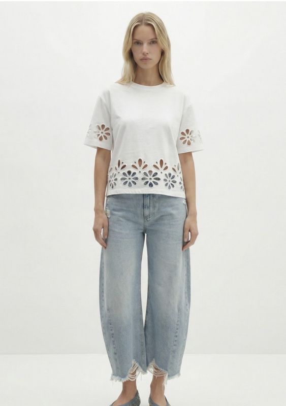 Tshirt MC Fleurs Wht