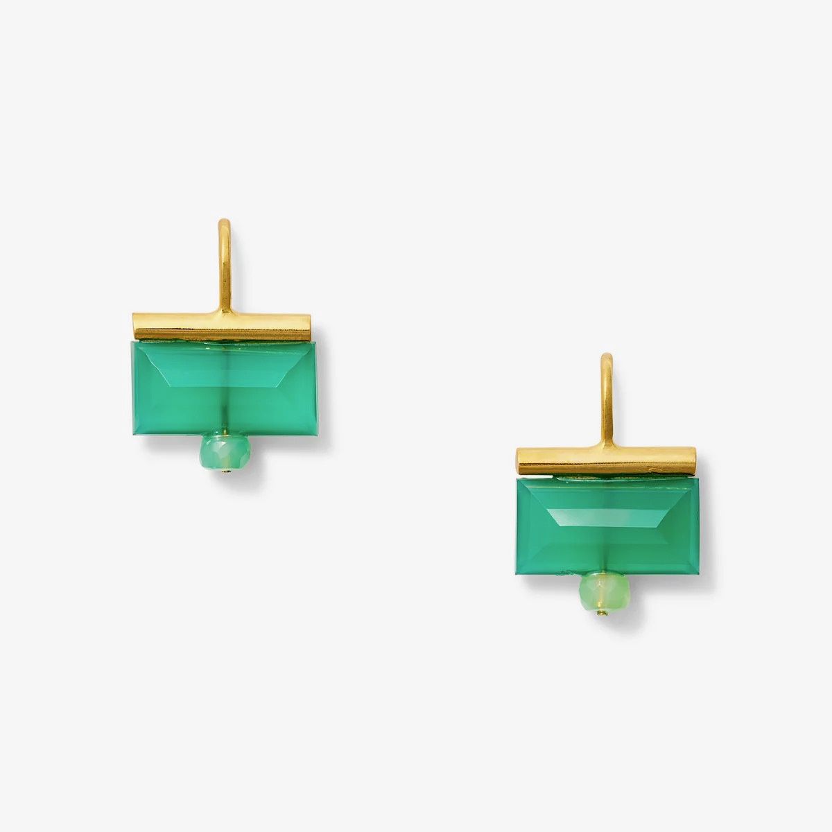 Tile earring, Colour: Chrysoprase Verde
