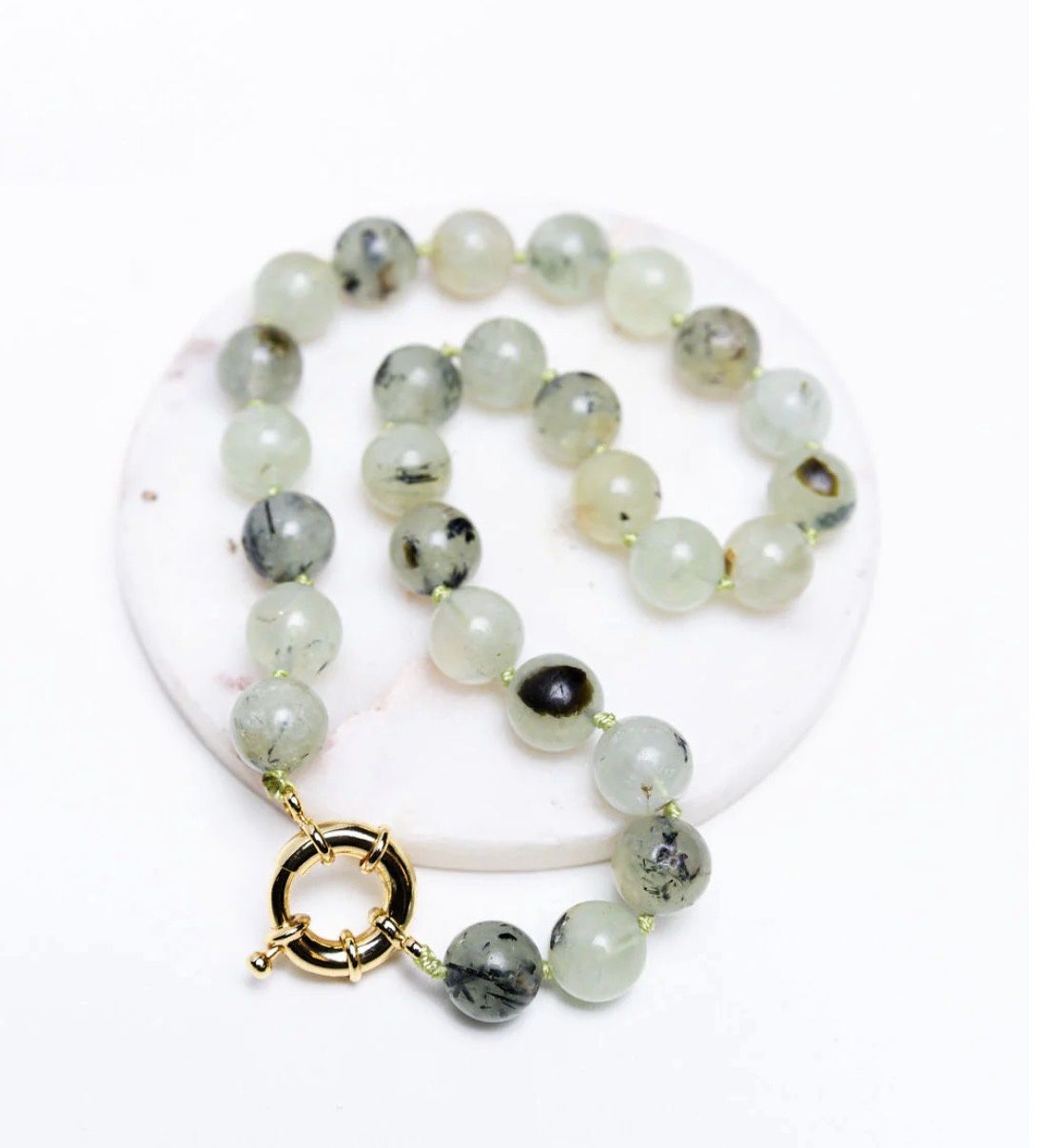 Prehnite Statement Bead