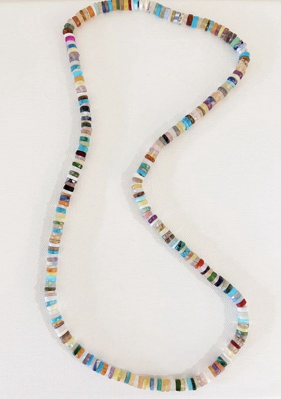 Rainbow Mixed Bead Gemstone Necklace