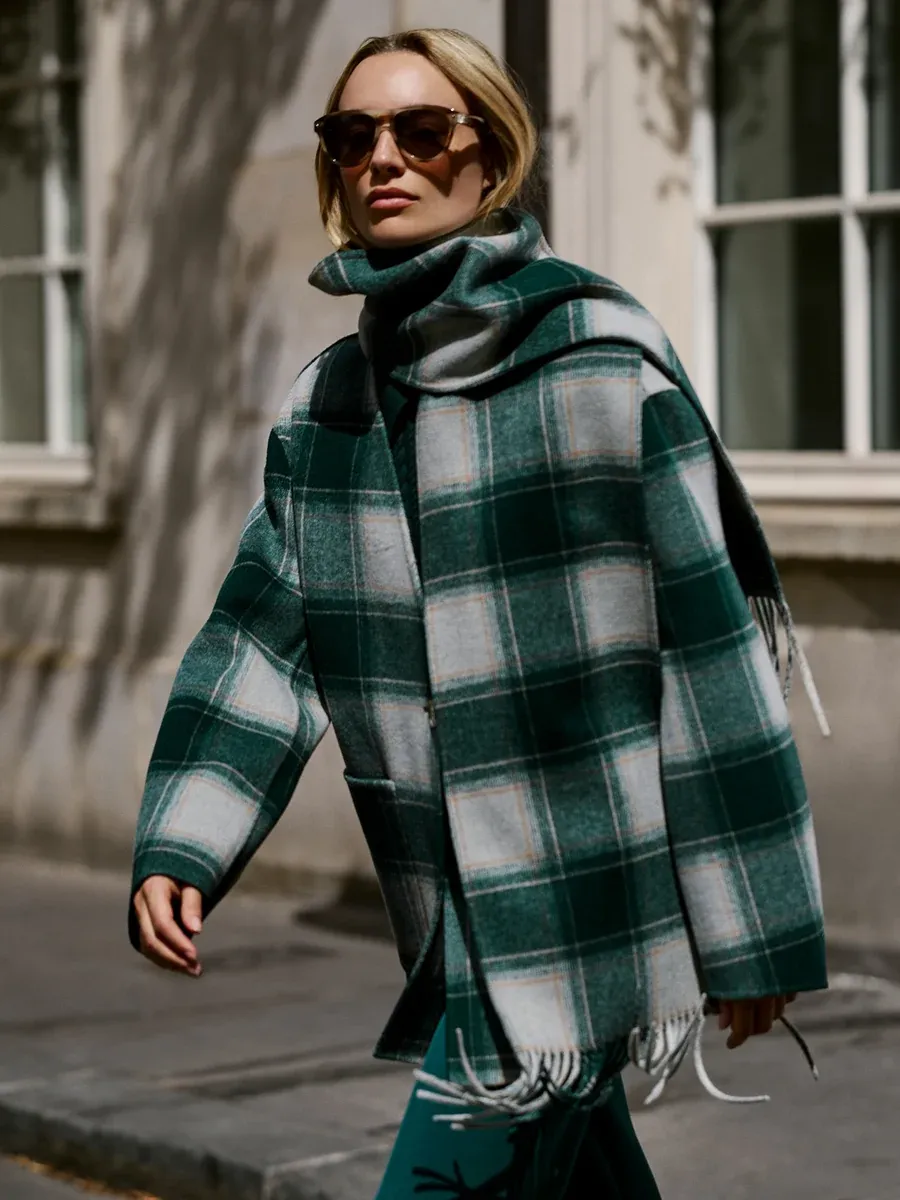 Alderton Check Scarf Coat