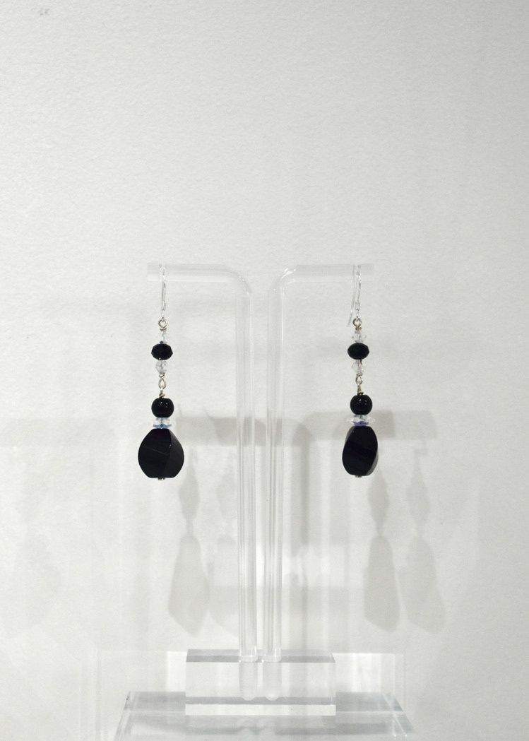 Large Onyx Bead Earrings